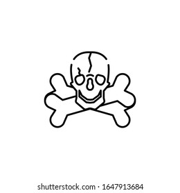 dead bones line illustration icon on white background