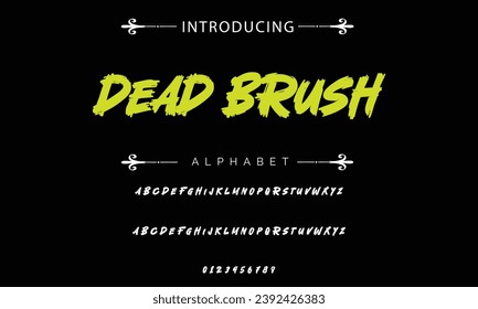 Dead Brush Stilvolle Pinsel gemalt einen Großvektor Vektor Buchstaben, Alphabet, Schrift.