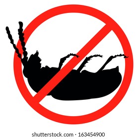 Dead Bug Vector Silhouette Isolated. Insect Repellent Emblem