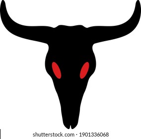 Dead bull head icon with flat style. Isolated vector dead bull head icon image, simple style.