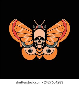 dead butterfly tattoo vector design
