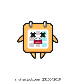 the dead calendar mascot character , cute style design for t shirt, sticker, logo element