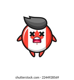 the dead canada flag badge mascot character , cute style design for t shirt, sticker, logo element