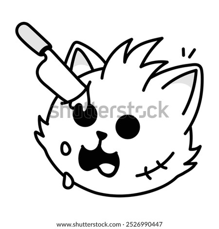 Dead cat icon in drawing style 

