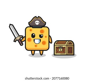 the dead cheese mascot character , cute style design for t shirt, sticker, logo element