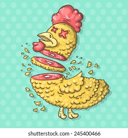 Dead Chicken Stock Vector (Royalty Free) 245400466 | Shutterstock