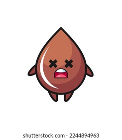 the dead chocolate drop mascot character , cute style design for t shirt, sticker, logo element