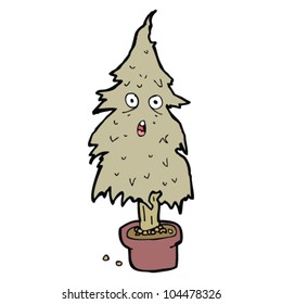 dead christmas tree cartoon