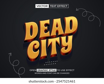 dead city editable text, font effect, 3d text for title