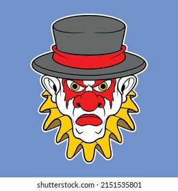 dead clown cartoon for commercial use