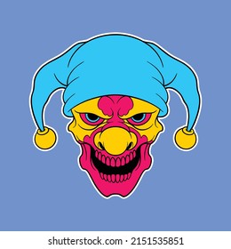 dead clown cartoon for commercial use
