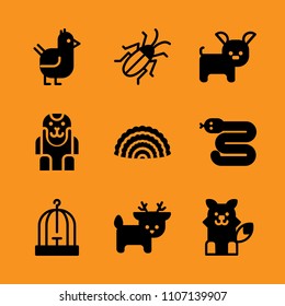 dead, cobra, reindeer and concept icon set. Vector illustration for web and design.
