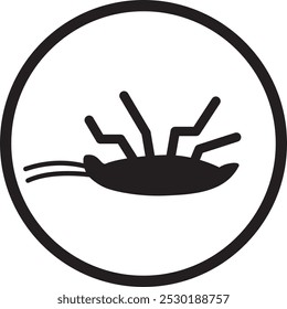 Dead Cockroach symbol | Signage | Warning sign | EPS , Vector, Illustration Insect