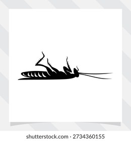 dead cockroach vector illustration. pest control illustration.
