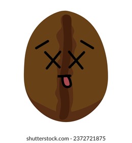 Dead coffee bean on white background