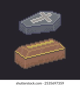 Icono de ataúd muerto Pixel Art