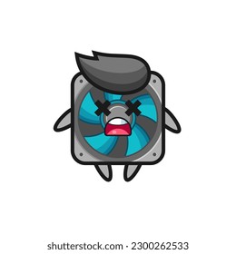 the dead computer fan mascot character , cute style design for t shirt, sticker, logo element