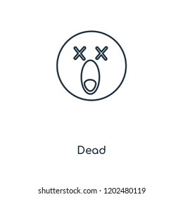 Dead concept line icon. Linear Dead concept outline symbol design. This simple element illustration can be used for web and mobile UI/UX.
