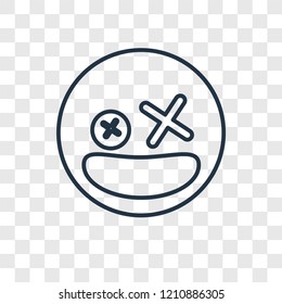 Dead concept vector linear icon isolated on transparent background, Dead concept transparency concept in outline style