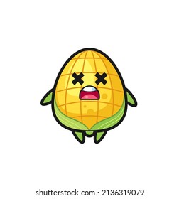 the dead corn mascot character , cute style design for t shirt, sticker, logo element