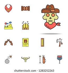 dead cowboy colored icon. Wild West icons universal set for web and mobile