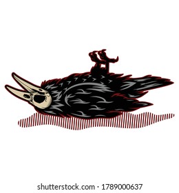 dead crows vector illustration for wallpaper, t-shirt design, web design, banner, logo. etc