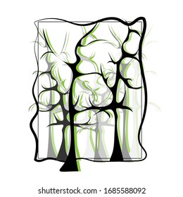 Dead or dark tree. Halloween Concept vector, background