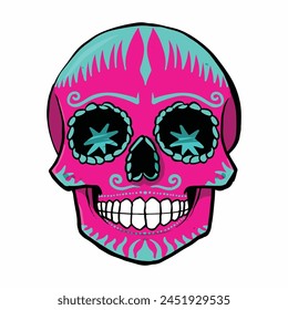 Dead day party, sugar skull or halloween holiday. Traditional mexican music festival, fun bright dance vector characters. Halloween Dia De Los Muertos Celebration.