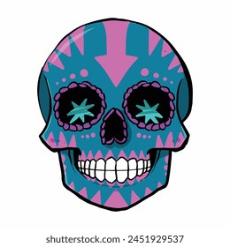 Dead day party, sugar skull or halloween holiday. Traditional mexican music festival, fun bright dance vector characters. Halloween Dia De Los Muertos Celebration.