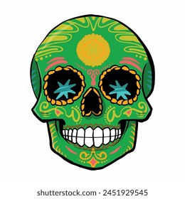 Dead day party, sugar skull or halloween holiday. Traditional mexican music festival, fun bright dance vector characters. Halloween Dia De Los Muertos Celebration.