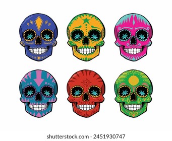 Dead day party, sugar skull or halloween holiday. Traditional mexican music festival. Halloween Dia De Los Muertos Celebration.