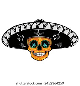 Dead day party, sugar skull or halloween holiday. Traditional mexican music festival, fun bright dance vector characters. Halloween Dia De Los Muertos Celebration.