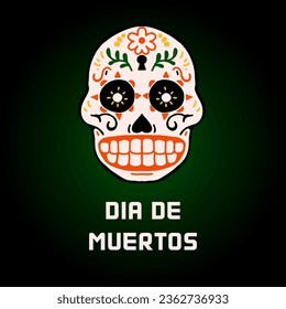 Dead day skulls. Mexican sugar human head bones halloween tattoo dia de los muertos