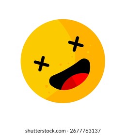 Emoticon de rosto morto ou tonto com olhos cruzados