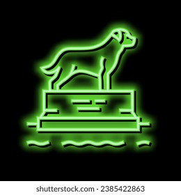 dead dog pedestal neon light sign vector. dead dog pedestal illustration