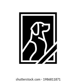 Dead Dog Pet Photo Glyph Icon Vector. Dead Dog Pet Photo Sign. Isolated Contour Symbol Black Illustration