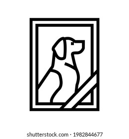 Dead Dog Pet Photo Line Icon Vector. Dead Dog Pet Photo Sign. Isolated Contour Symbol Black Illustration