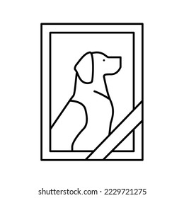 dead dog pet photo line icon vector. dead dog pet photo sign. isolated contour symbol black illustration