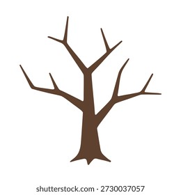 Dead dry tree with bare branches environmental drought illustration