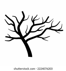 dead drying tree silhouette vector illustration