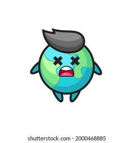 the dead earth mascot character , cute style design for t shirt, sticker, logo element