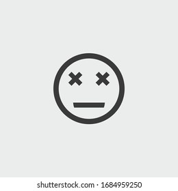 icono del emoji muerto. vector emoji muerto sobre fondo gris