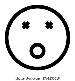 Dead Emoticon. emoji vector illustration