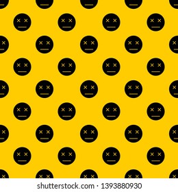 Dead emotpattern seamless vector repeat geometric yellow for any design