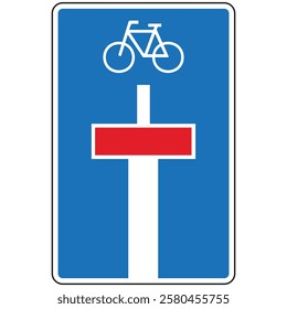 dead end road, crossing for bicycles.