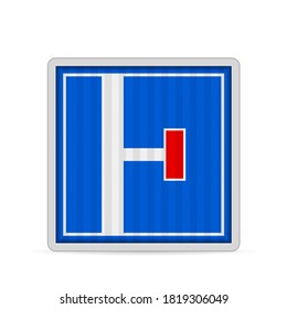 Dead end road sign on a white background. Vector illustration.