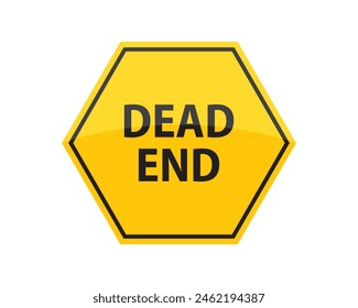 Dead end road sign vector illustration. Road, traffic, safety, end, warning, safety, dead, street, roadsign, danger, stop, closed, roadsign. Can use for infographic, banner, poster, web design. svg