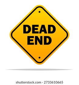 Dead end road sign vector isolated illustration
