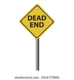 dead end sign on a dirt farm road in Nebraska. dead end  yellow vector icon svg