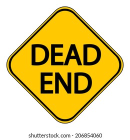 Dead End sign on white background. Vector illustration.